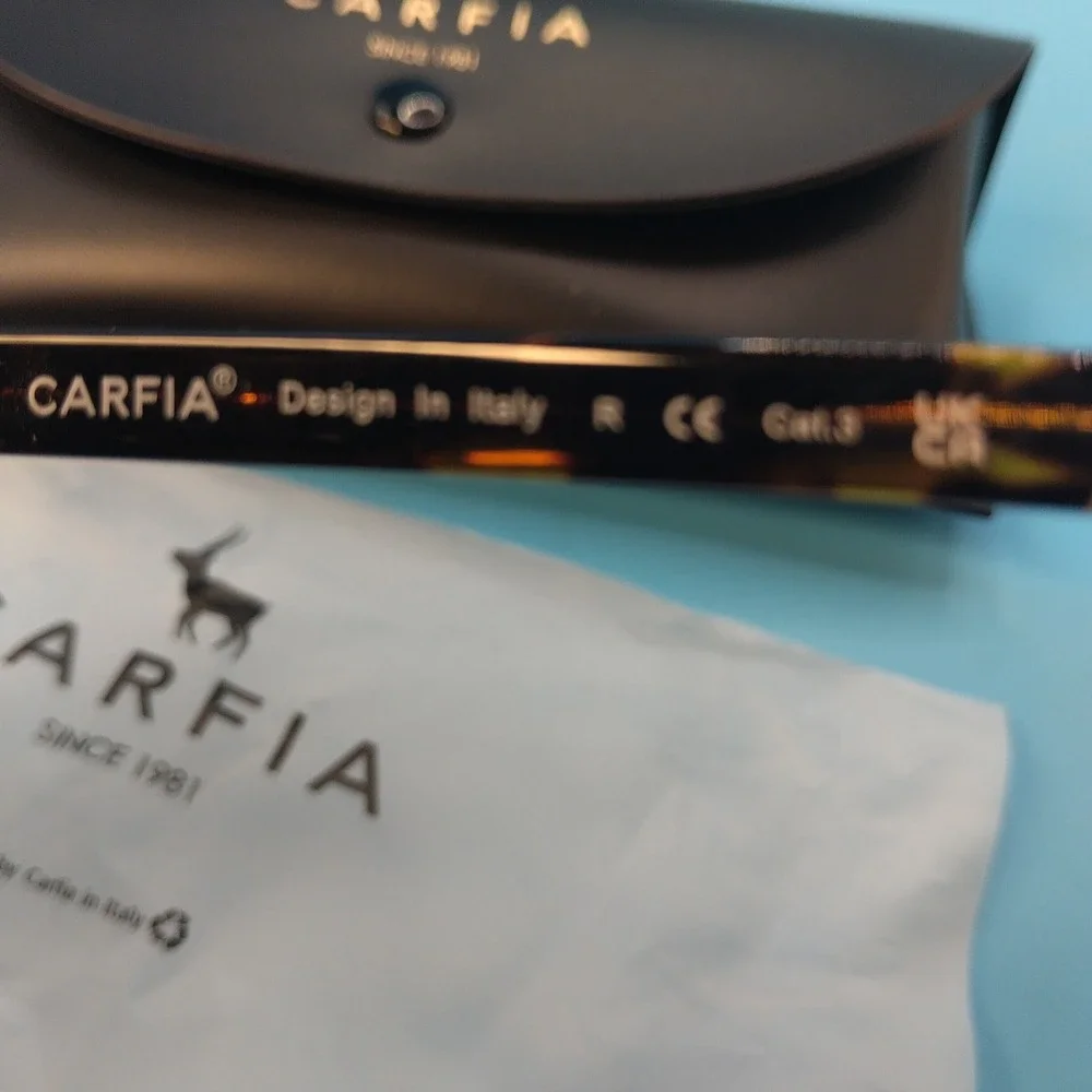 Carfia CA3399 Polarized Sunglasses Tortoise Gold Double Bridge Round Mens Womens